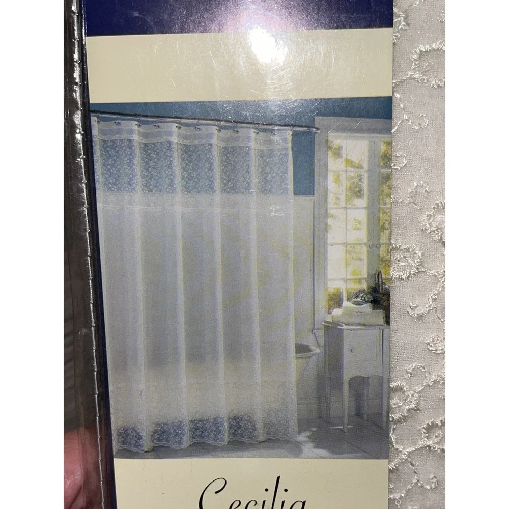 Vintage Cecilia White S. Lichtenberg & Co. Shower Curtain 70